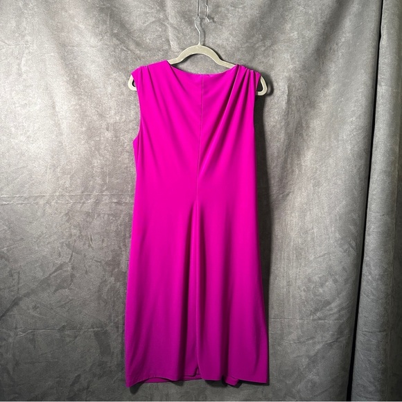 Lauren Ralph Lauren Christmas Draped Cowl Dress Fuchsia Magenta Plus Size 16W - Picture 3 of 8